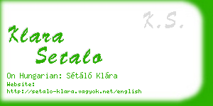 klara setalo business card