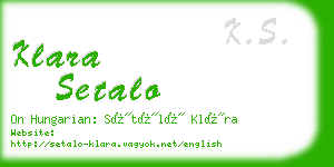 klara setalo business card